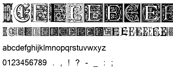 Ornamental Initials E font